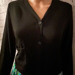 V-Neck Short Waisted Cardigan with Pockets